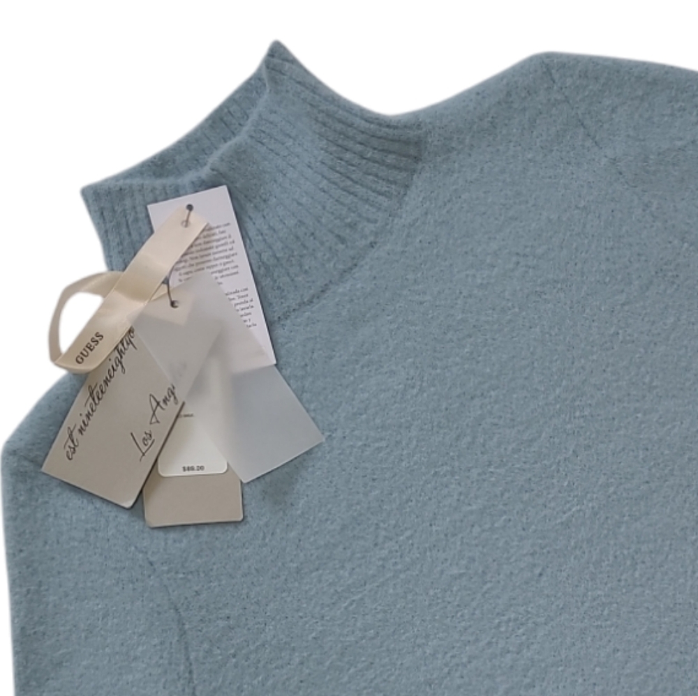 🎁 GUESS 'Marion' Blue Soft Turtleneck  Sweater - Picture 5 of 10